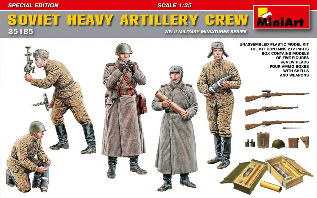 MiniArt 35185 1/35 Soviet Heavy Artillery Crew Figures Model Kit