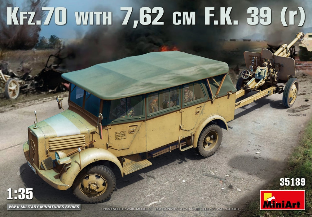 MiniArt 35189 1/35 German Kfz.70 Personnel Car with 7.62cm F.K. 39 (r) Gun Model Kit