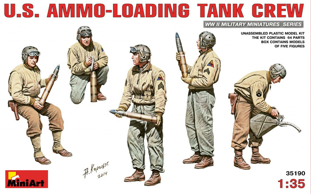 MiniArt 35190 1/35 U.S. Ammo-Loading Tank Crew Figures Model Kit