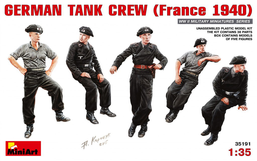 MiniArt 35191 1/35 German Tank Crew (France 1940) Figures Model Kit