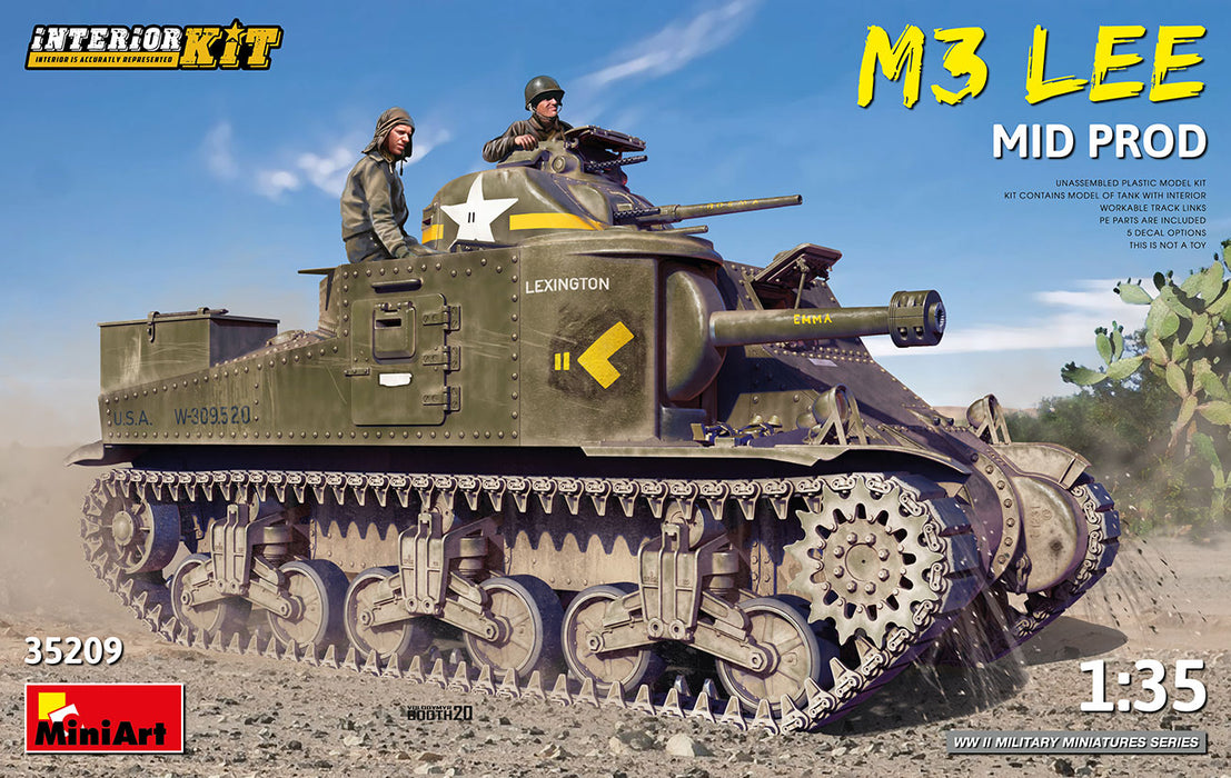 MiniArt 35209 1/35 M3 Lee Mid Production Tank with Interior Model Kit