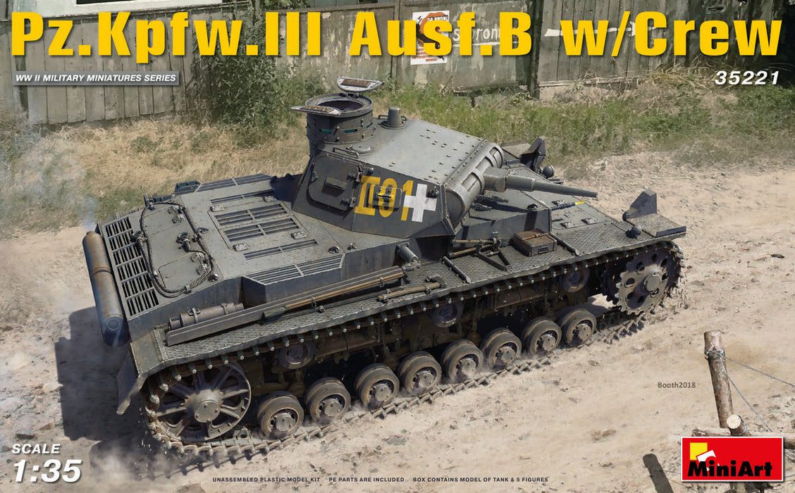 MiniArt 35221 1/35 Pz.Kpfw. III Ausf. B Tank with Crew Model Kit