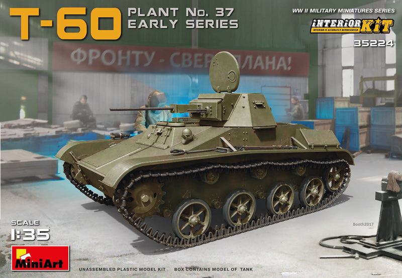 MiniArt 35224 1/35 T-60 Tank Early Series Plant 37 with Interior Model Kit