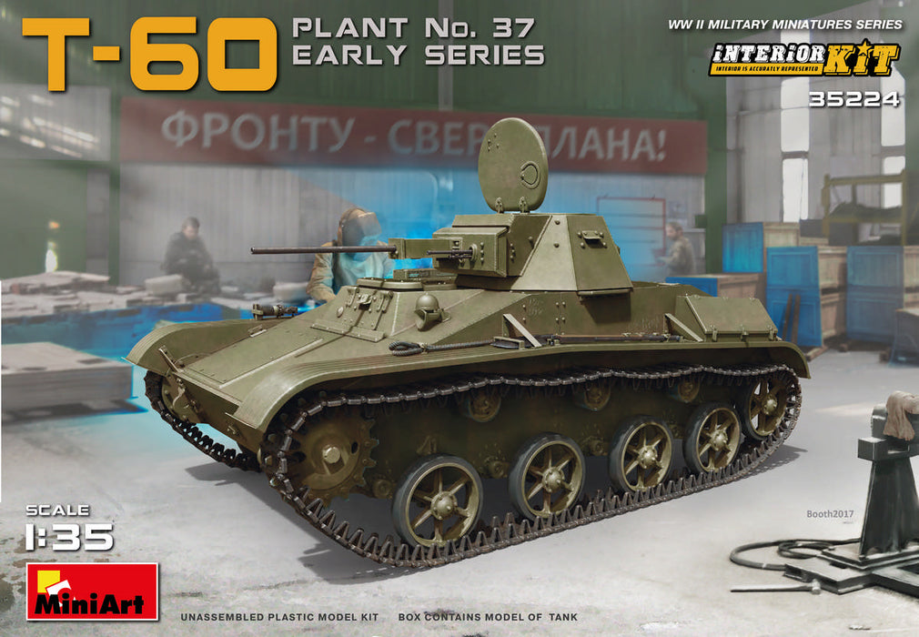MiniArt 35224 1/35 T-60 Tank Early Series Plant 37 with Interior Model Kit