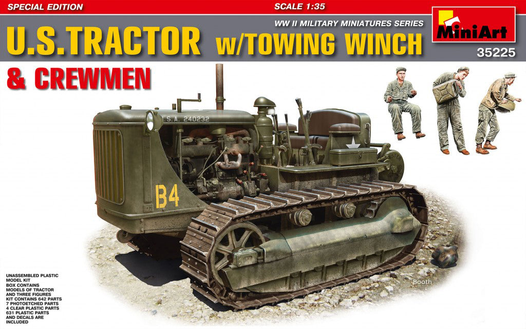 MiniArt 35225 1/35 U.S. Tractor with Towing Winch and Crew Model Kit