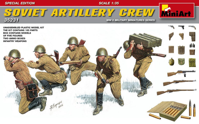 MiniArt 35231 1/35 WWII Soviet Artillery Crew (Special Edition) Figures Model Kit