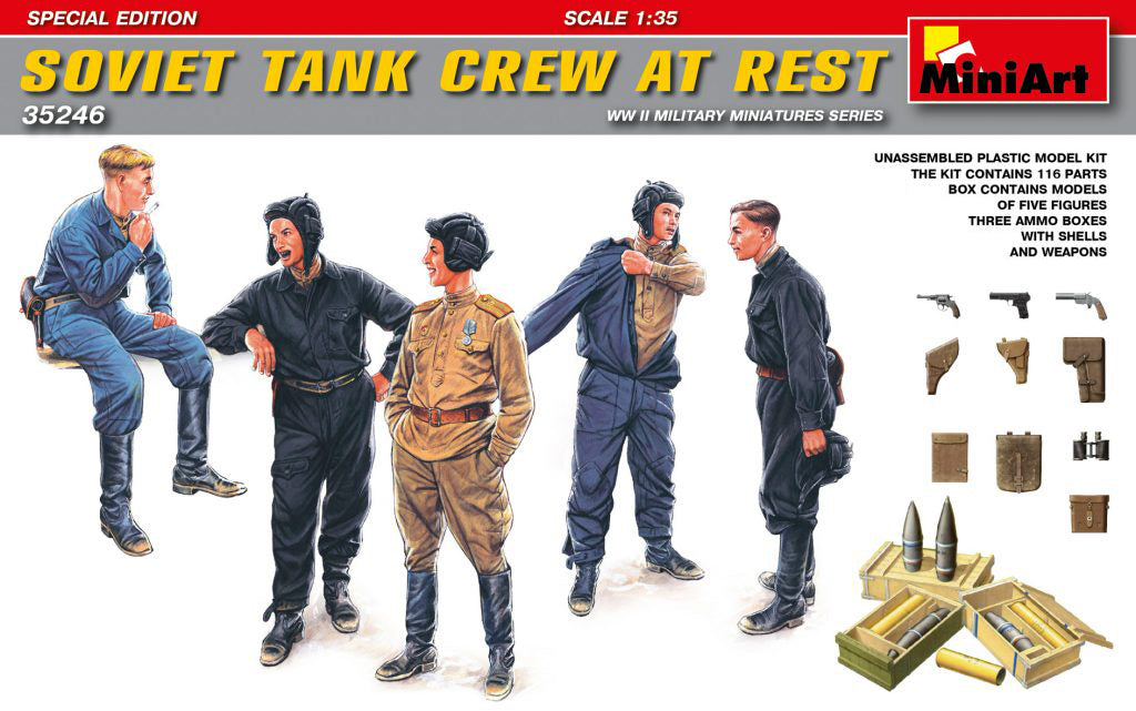 MiniArt 35246 1/35 Soviet Tank Crew at Rest Figures Model Kit