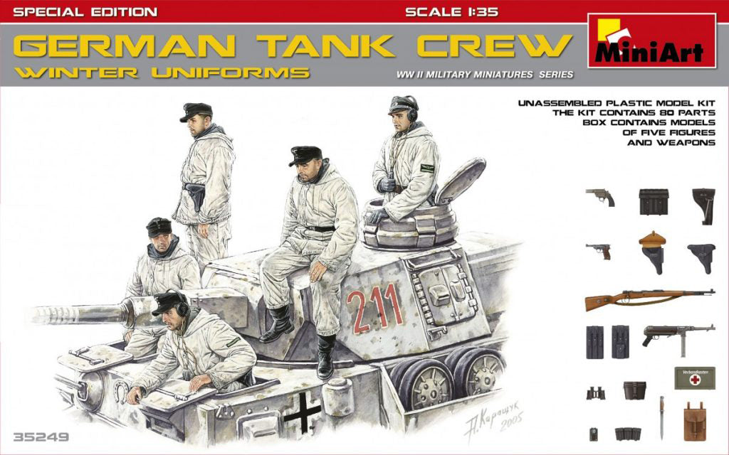 MiniArt 35249 1/35 WWII German Tank Crew (Winter Uniforms) Figures Model Kit