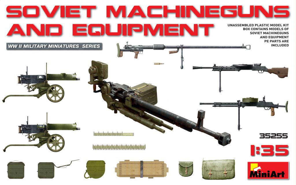 MiniArt 35255 1/35 Soviet Machine Guns and Equipment Set Model Kit