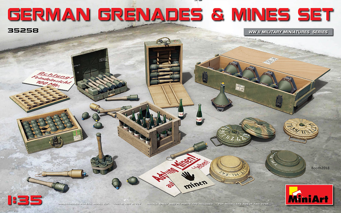 MiniArt 35258 1/35 German Grenades and Mines Set Model Kit