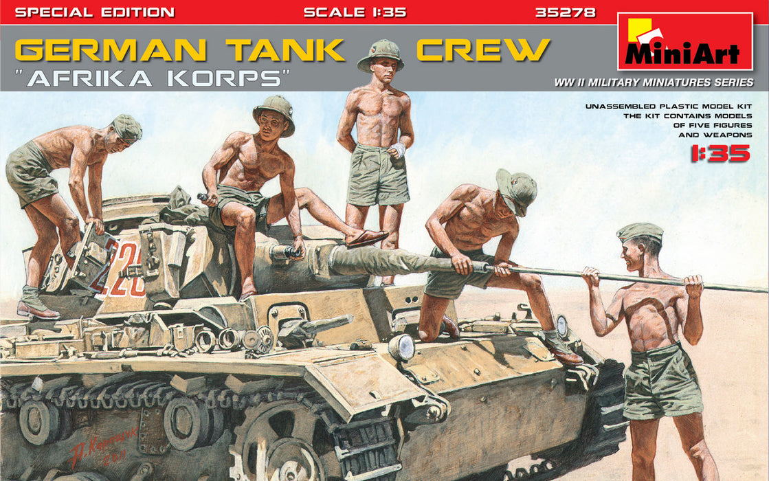 MiniArt 35278 1/35 German Tank Crew "Afrika Korps" (Special Edition) Figures Model Kit