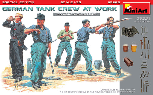 MiniArt 35285 1/35 German Tank Crew at Work (Special Edition) Figures Model Kit