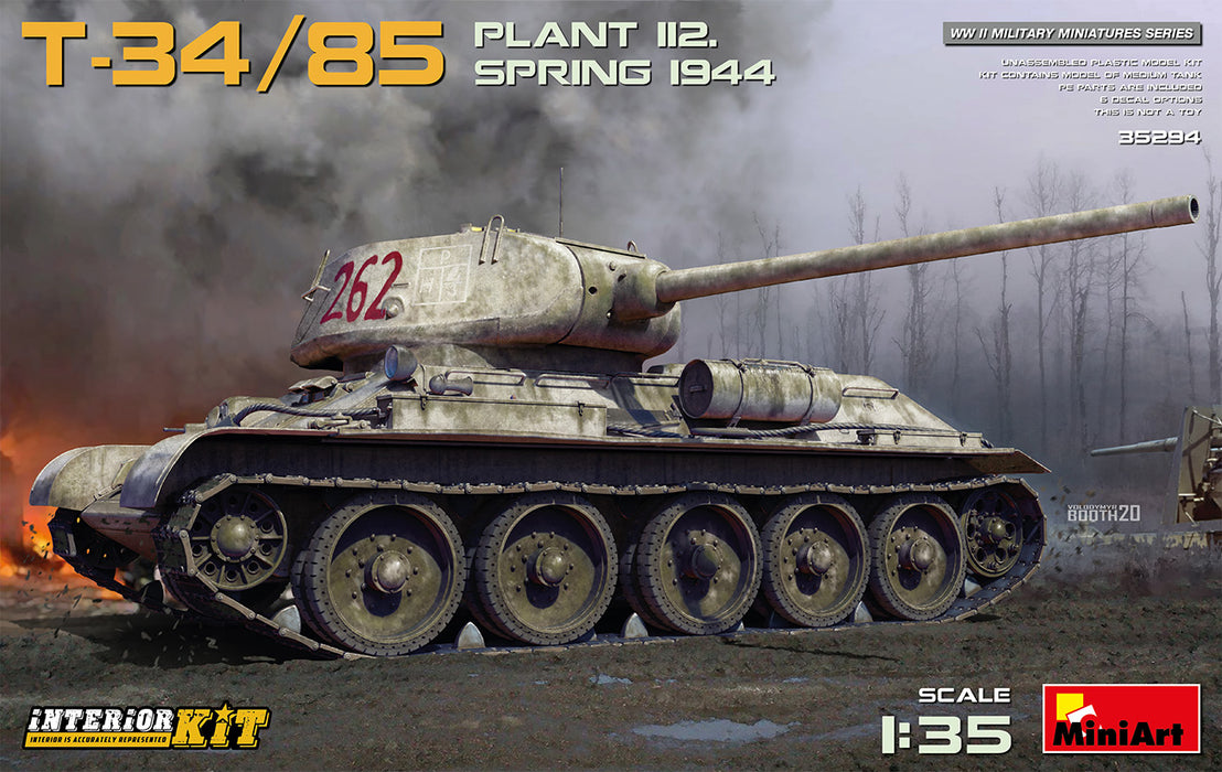 MiniArt 35294 1/35 T-34/85 Plant 112 1944 with Interior Model Tank Kit