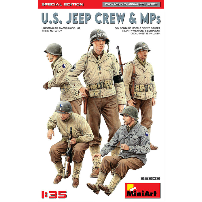 MiniArt 35308 1/35 US Jeep Crew and MPs (Special Edition) Figures Model Kit