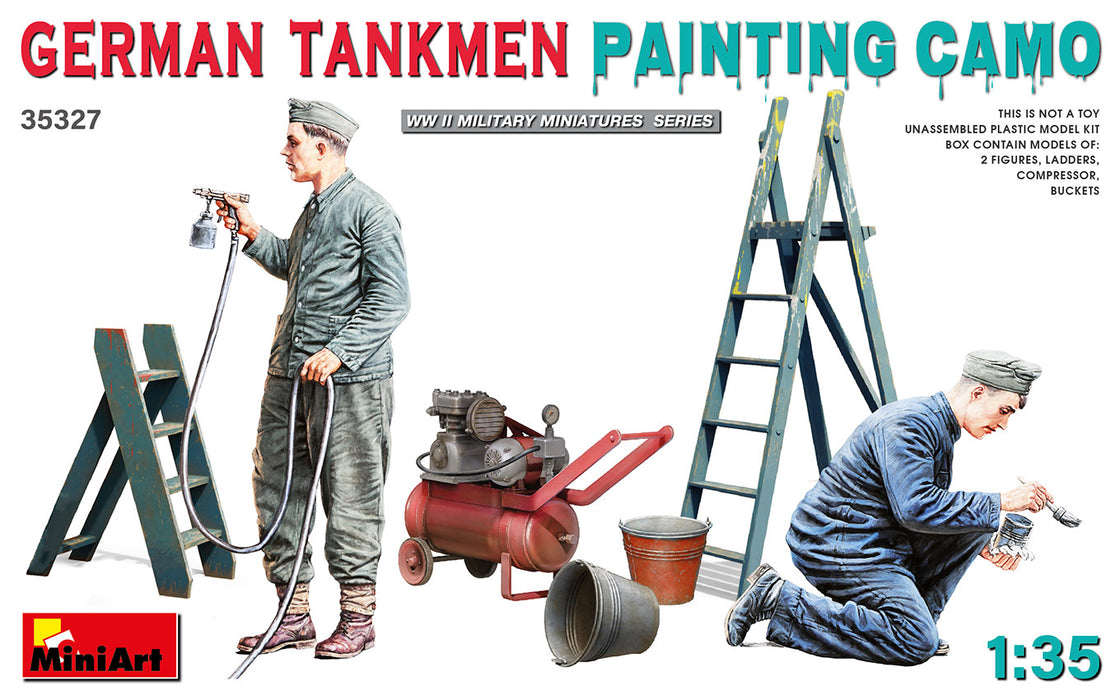 MiniArt 35327 1/35 German Tankmen Painting Camo Figures Model Kit