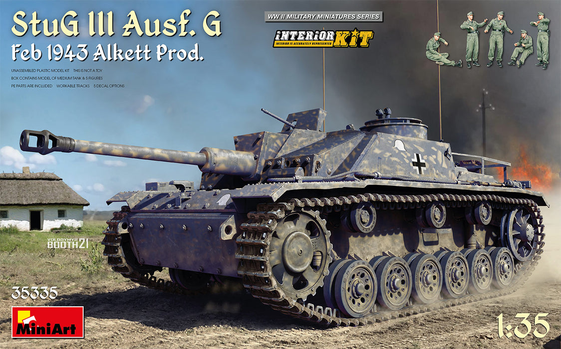 MiniArt 35335 1/35 German Stug III Ausf G Feb. 1943 Alkett Prod. with Crew & Interior Model Kit