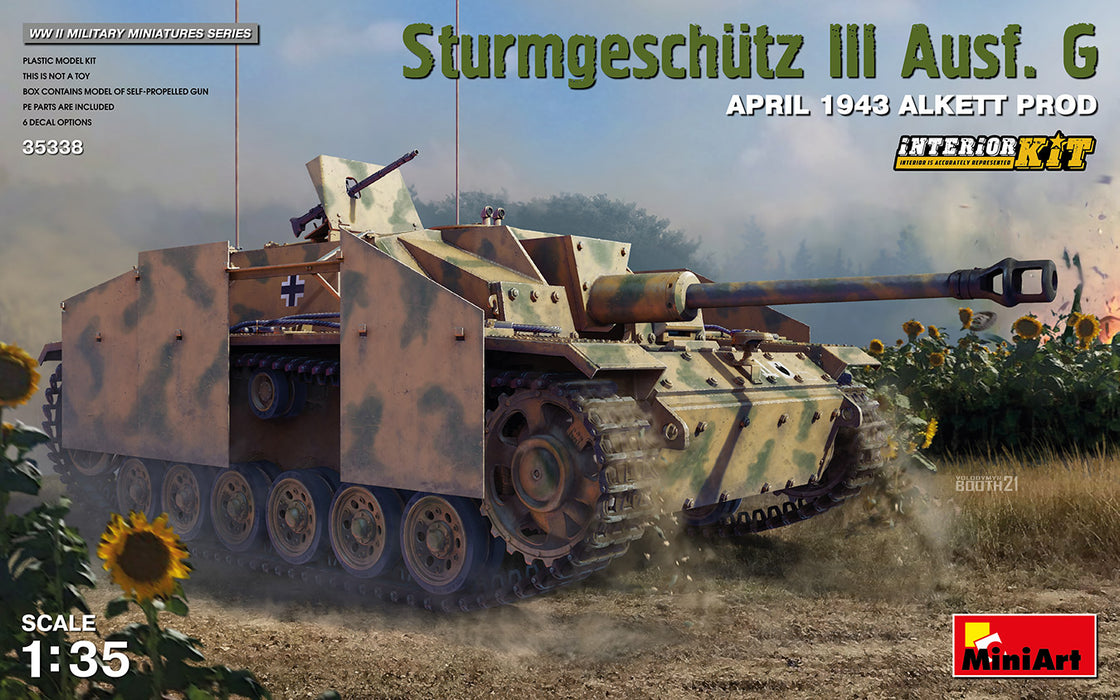 MiniArt 35338 1/35 German StuG III Ausf G Apr 1943 Alkett Prod. with Interior Model Tank Kit