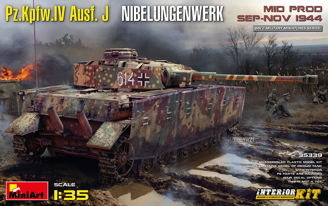 MiniArt 35339 1/35 German Pz.Kpfw.IV Ausf.J Nibelungenwerk Mid Prod. 1944 with Interior Model Tank Kit