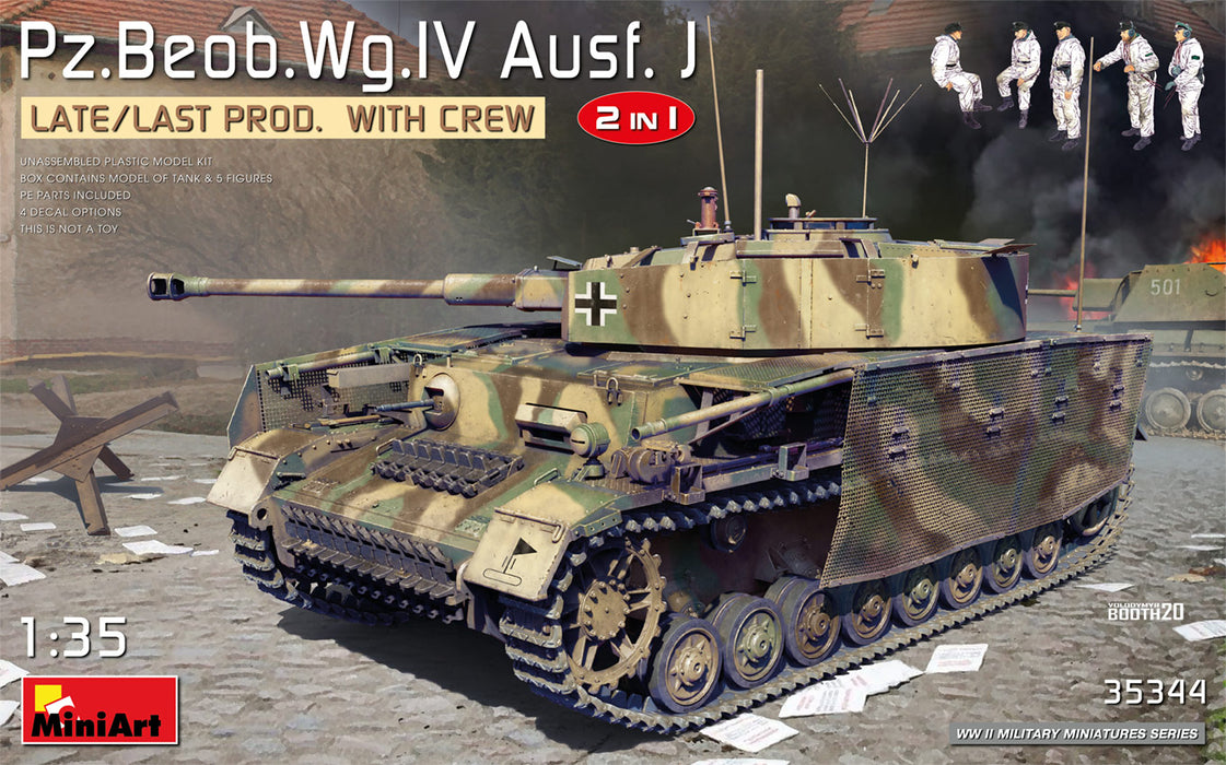MiniArt 35344 1/35 German Pz.Beob.Wg IV Ausf J Last Prod. with Crew Model Tank Kit