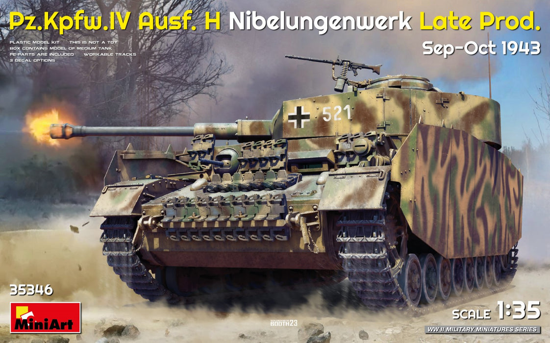 MiniArt 35346 1/35 German Pz.Kpfw. IV Ausf H Nibelungenwerk Late Prod. 1943 Model Tank Kit