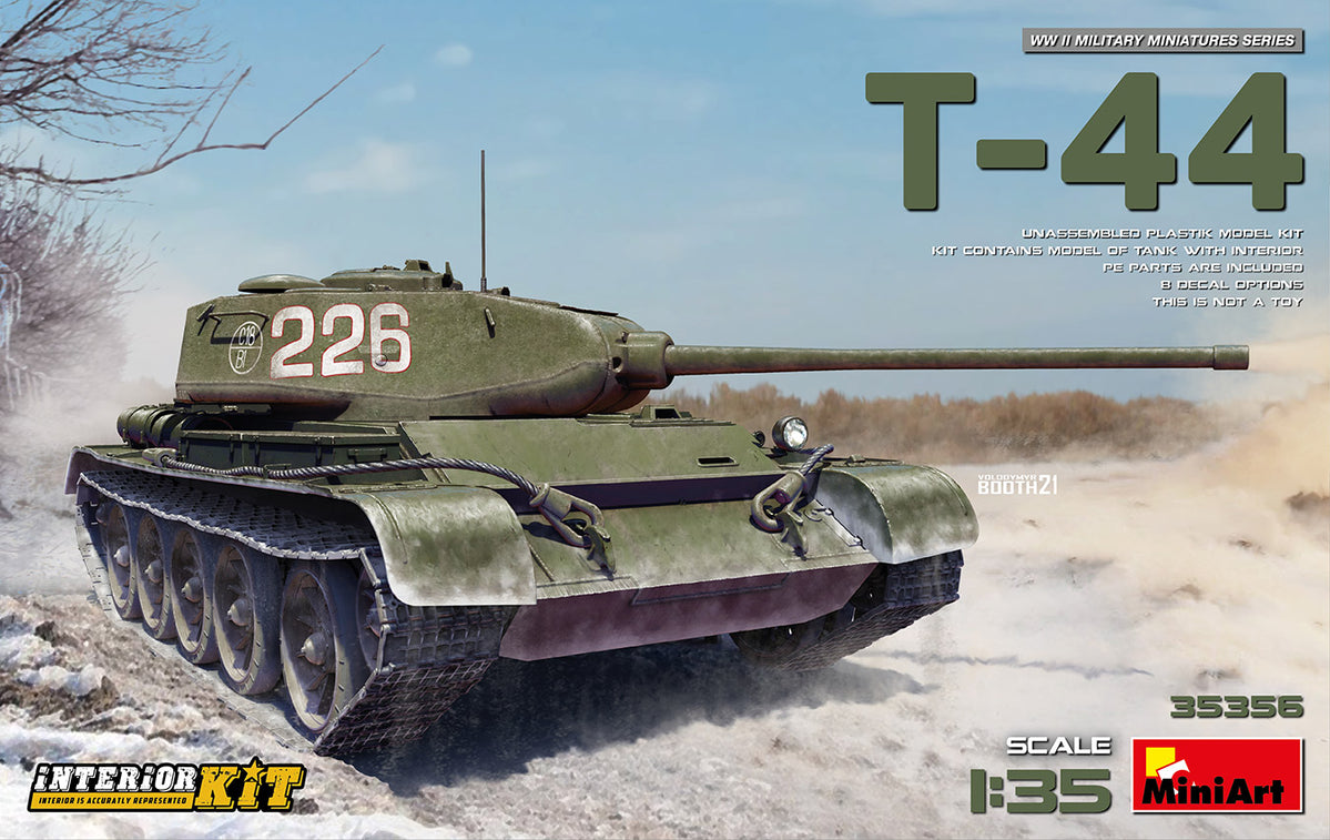 MiniArt 35356 1/35 WWII T44 Soviet Medium Tank with Interior Model Kit ...