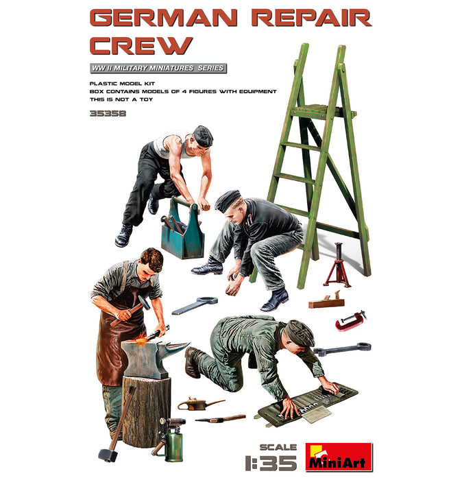 MiniArt 35358 1/35 German Repair Crew with Equipment Figures Model Kit