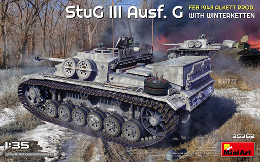 MiniArt 35362 1/35 German StuG III Ausf.G Feb. 1943 Alkett Prod with Winterketten Model Tank Kit