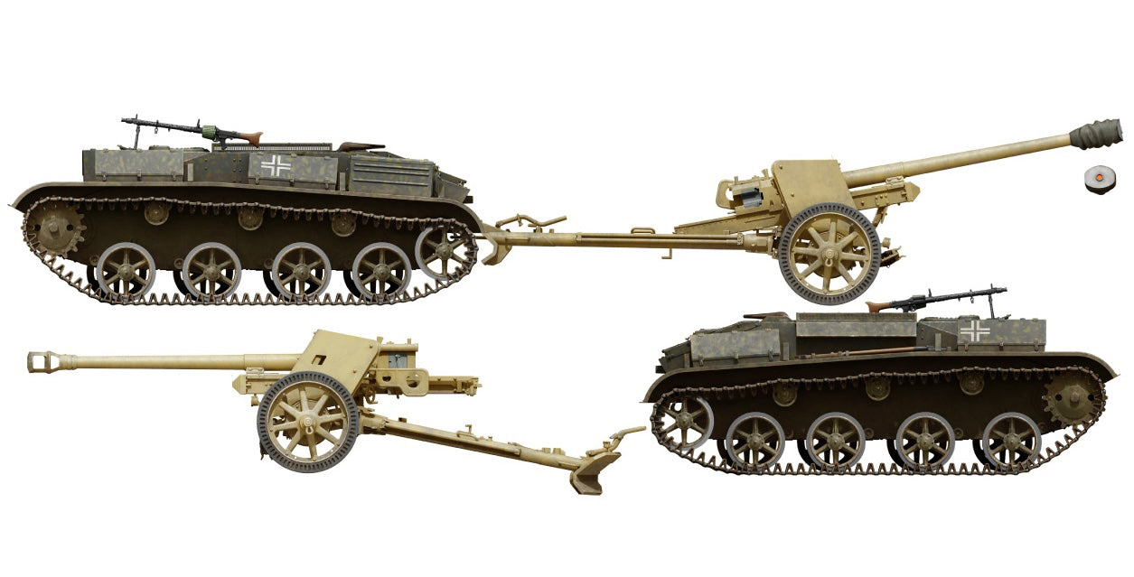 MiniArt 35395 1/35 German Artillery Tractor T-60(r) and Crew Towing PaK40 Gun Model Kit