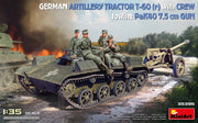MiniArt 35395 1/35 German Artillery Tractor T-60(r) and Crew Towing PaK40 Gun Model Kit