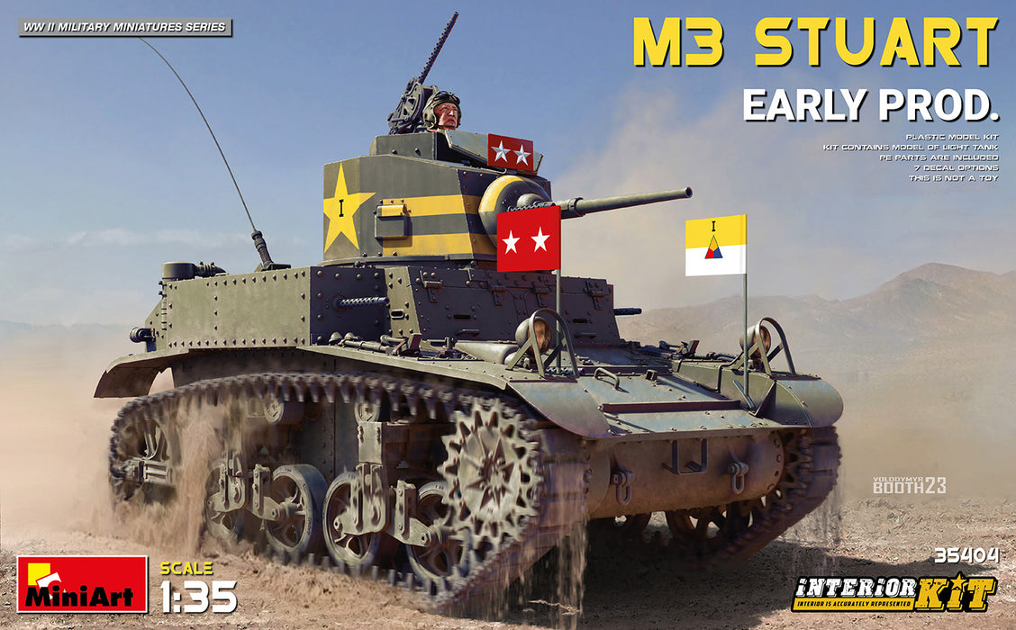 MiniArt 35404 1/35 M3 Stuart Early Prod. with Interior Model Tank Kit