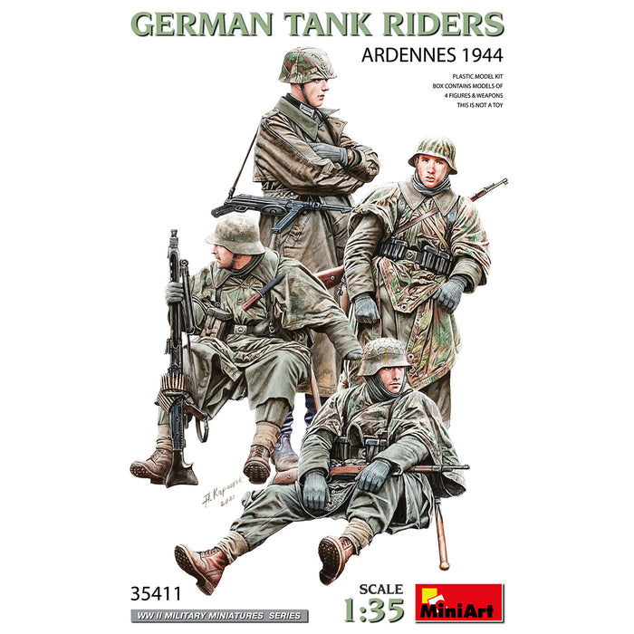 MiniArt 35411 1/35 WWII German Tank Riders (Ardennes 1944) Figures Model Kit