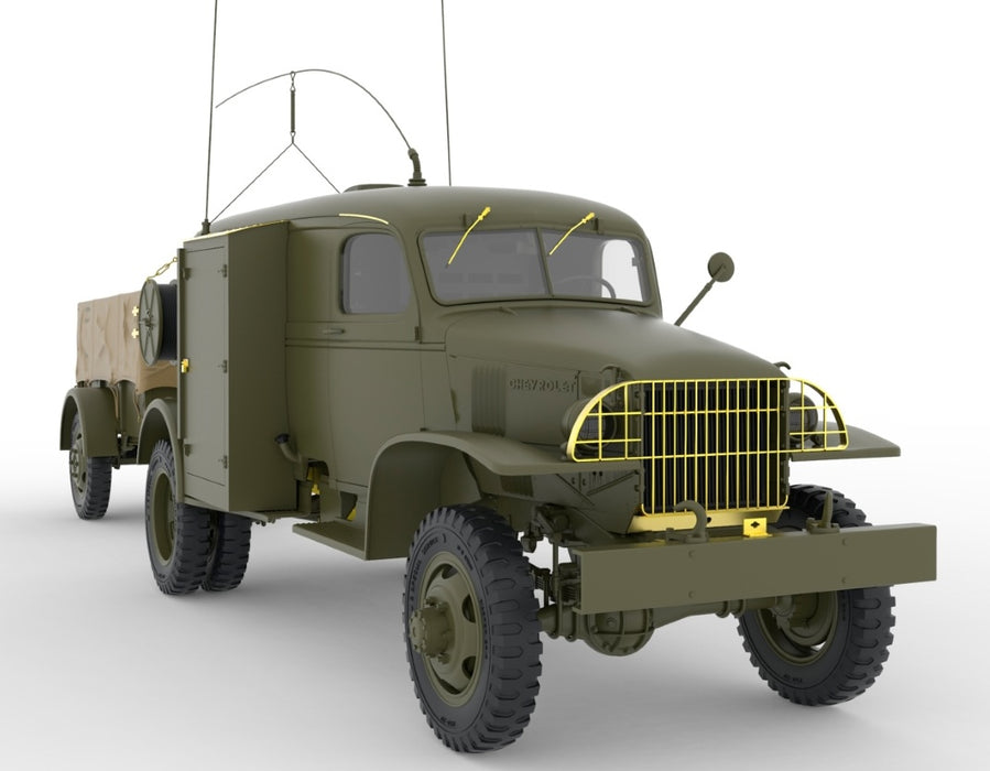 MiniArt 35418 1/35 U.S. Army K-51 Radio Truck with K-52 Trailer with Interior Model Kit