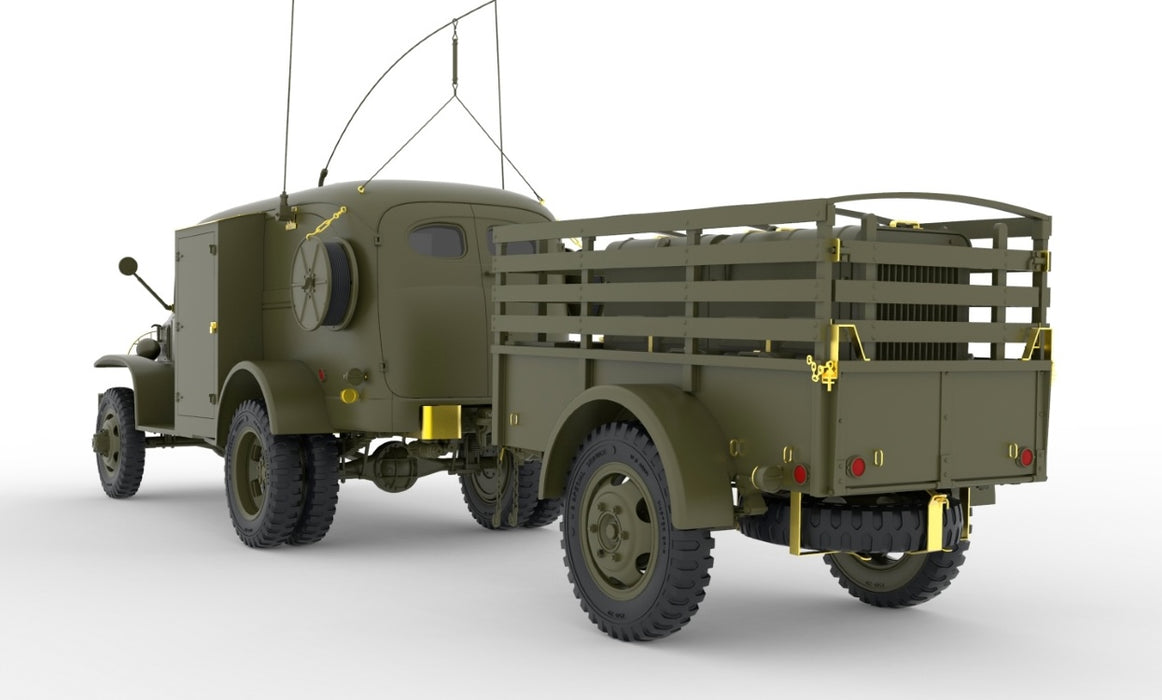 MiniArt 35418 1/35 U.S. Army K-51 Radio Truck with K-52 Trailer with Interior Model Kit