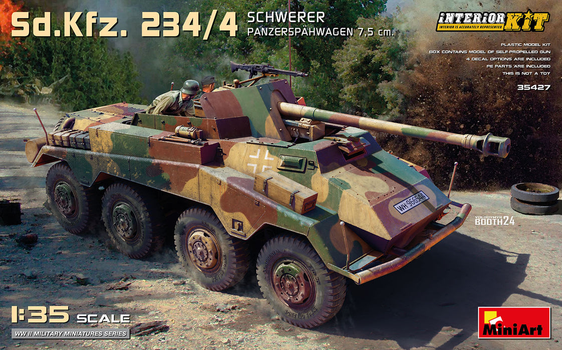 MiniArt 35427 1/35 Sd.Kfz.234/4 Puma with 7.5cm Cannon and Interior Model Kit