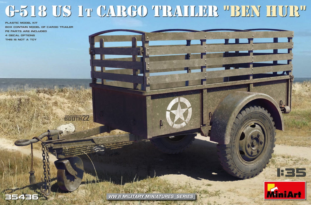 MiniArt 35436 1/35 G518 US 1ton Ben Hur Cargo Trailer Model Kit