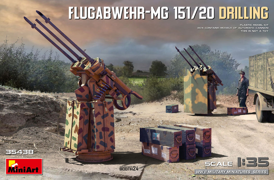 MiniArt 35438 1/35 Flugabwehr-MG 151/20 Drilling Triple Gun Mount Model Kit