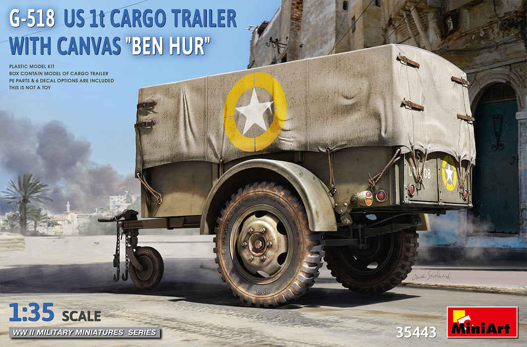 MiniArt 35443 1/35 G518 US 1ton Ben Hur Cargo Trailer Model Kit