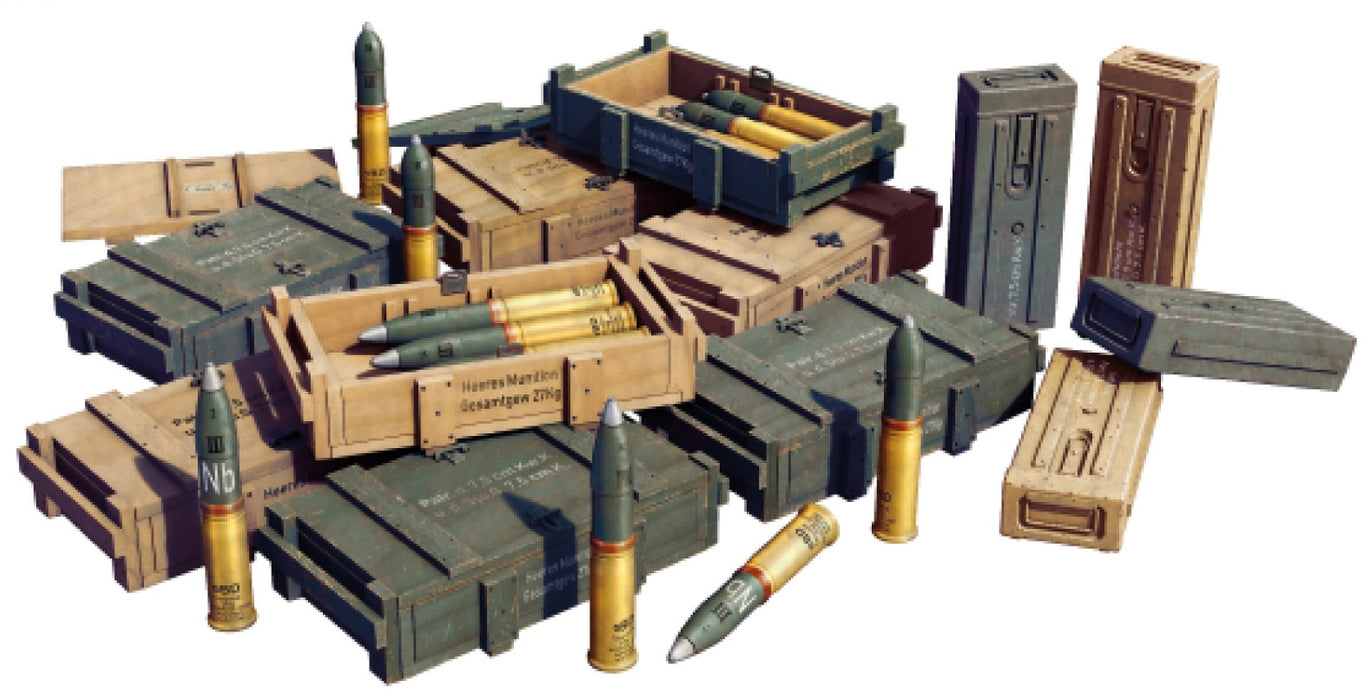 MiniArt 35457 1/35 7,5 cm Kw.K Stu.G Shells With Ammo Boxes Model Kit