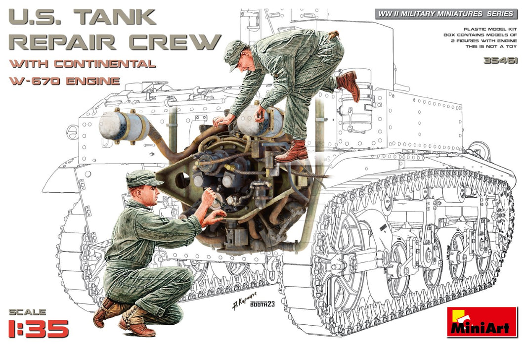 MiniArt 35461 1/35 US Tank Repair Crew with W670 Engine Model Kit