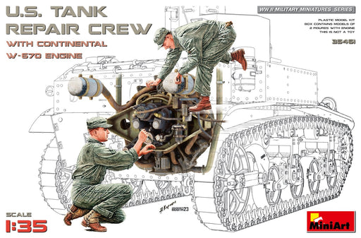 MiniArt 35461 1/35 US Tank Repair Crew with W670 Engine Model Kit