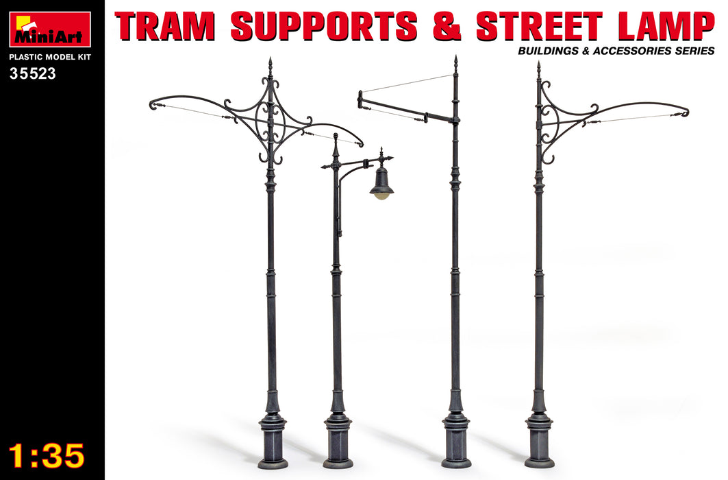 MiniArt 35523 1/35 Tram Supports and Street Lamp Model Kit