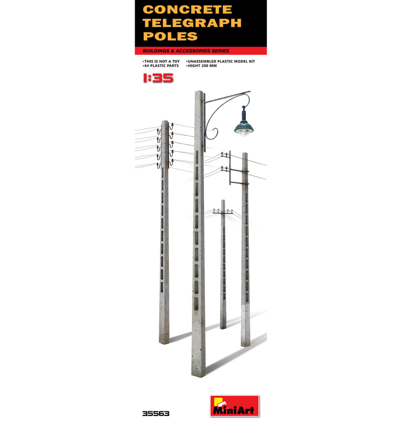 MiniArt 35563 1/35 Concrete Telegraph Poles Model Kit