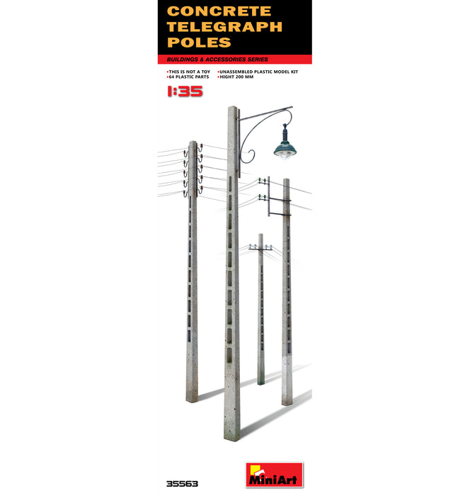 MiniArt 35563 1/35 Concrete Telegraph Poles Model Kit