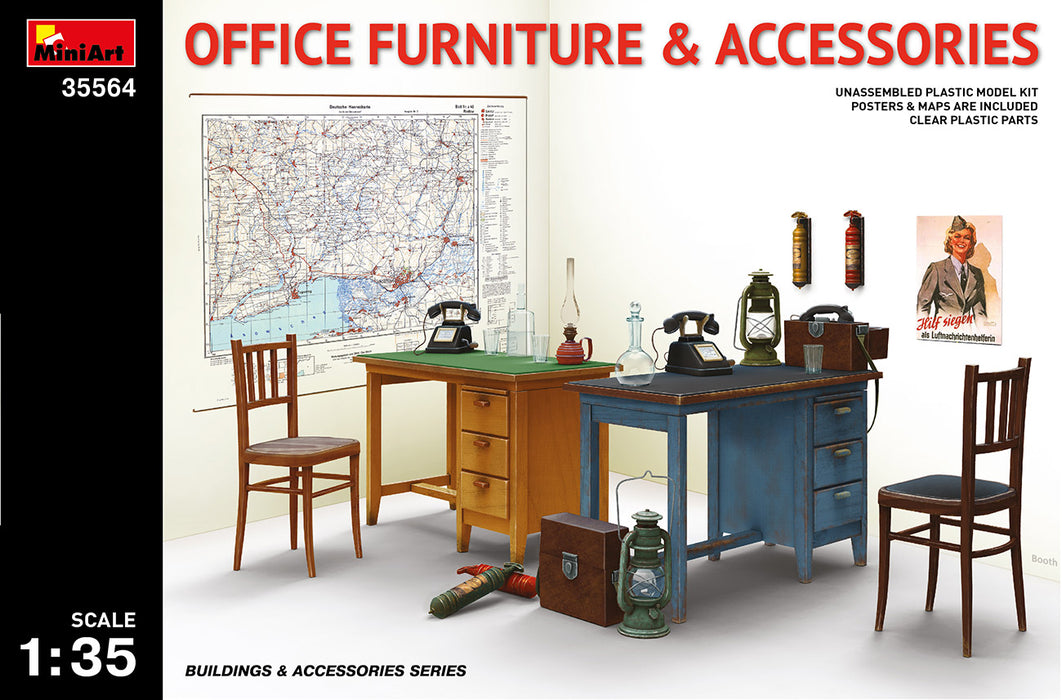 MiniArt 35564 1/35 Office Furniture and Accessories Model Kit