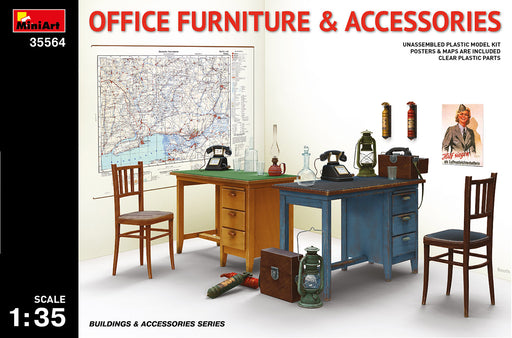 MiniArt 35564 1/35 Office Furniture and Accessories Model Kit