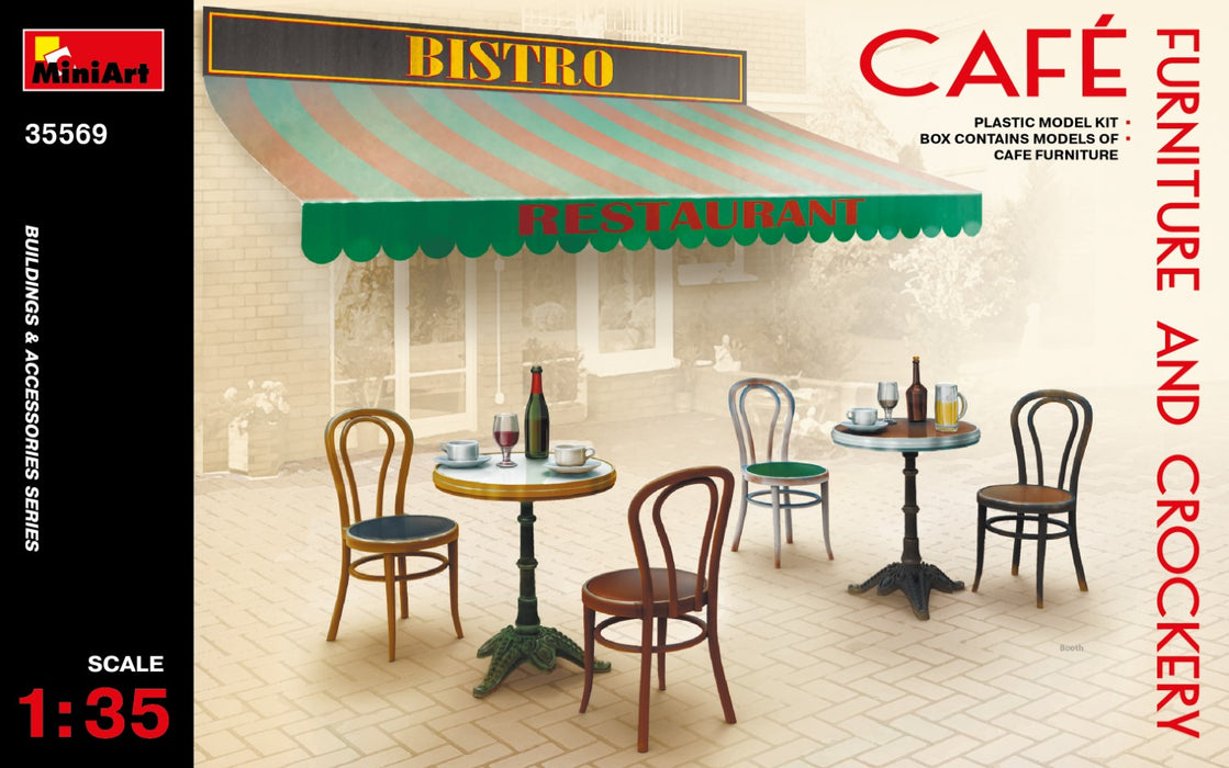 MiniArt 35569 1/35 Café Furniture and Crockery Model Kit