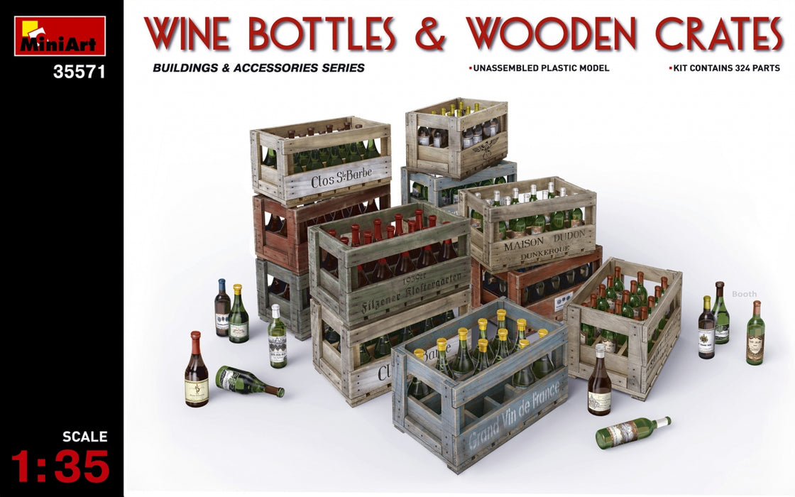 MiniArt 35571 1/35 Wine Bottles and Wooden Crates Model Kit