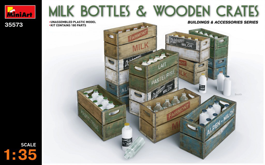 MiniArt 35573 1/35 Milk Bottles and Wood Crates Model Kit