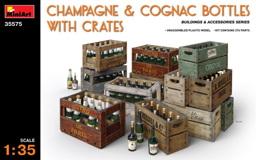 MiniArt 35575 1/35 Champagne and Cognac Bottles with Crates Model Kit