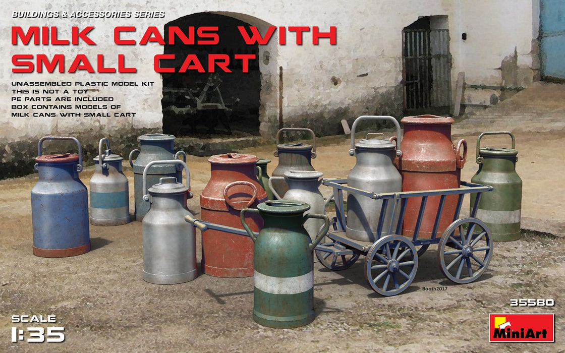 MiniArt 35580 1/35 Milk Cans with Small Cart Model Kit